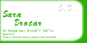 sara drotar business card
